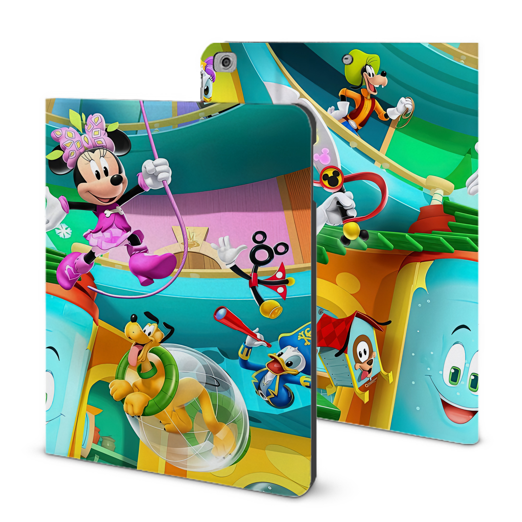 （画像用） ミッキーマウス Mickey Mouse IPad ケース ブック型 PUレザー TPU 耐衝撃 軽量 薄型 ペン収納なし 全面保護 IPad 各モデル対応
